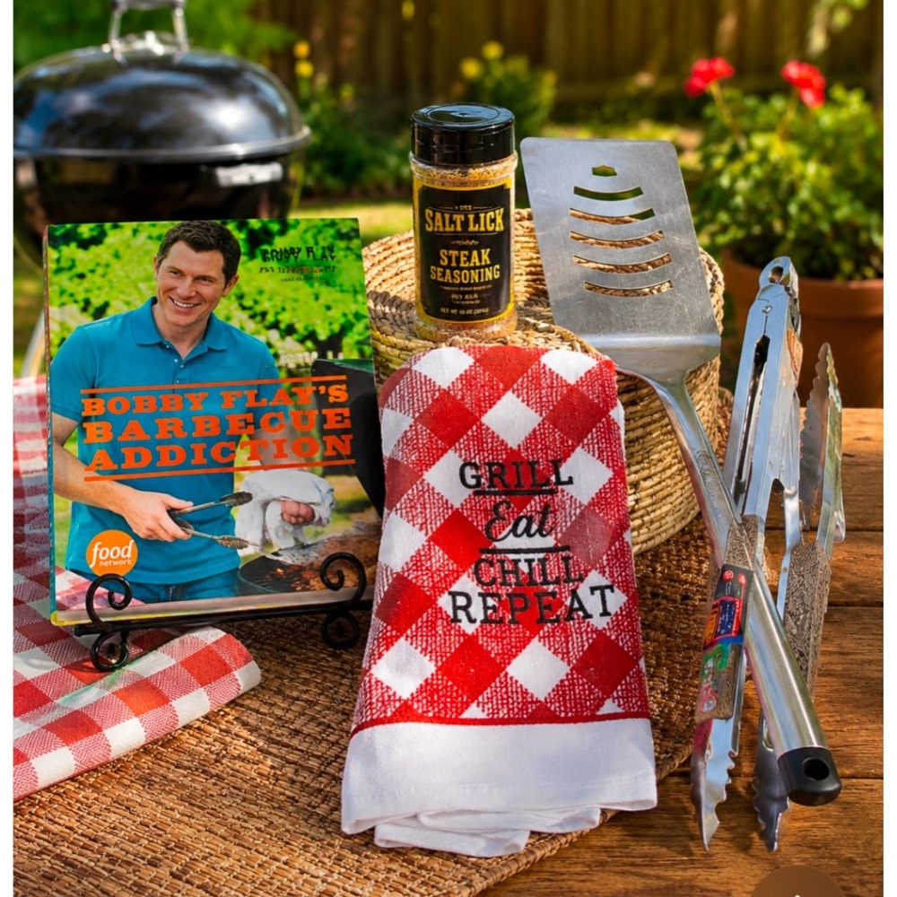 Bobby Flay Barbecue Addiction Cookbook BBQ Grill Tool Set Salt Lick  Bundle